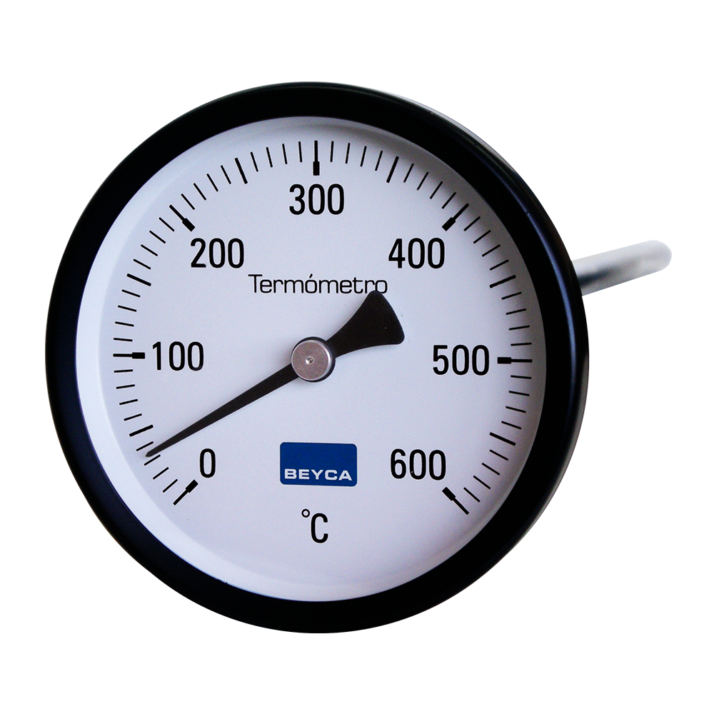 Pirómetro 100mm Bimetálico 600ºC 1/2" BSPT Posterior Beyca