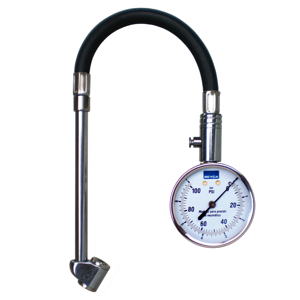 Medidor de presión de neumáticos racord dual 150Lbs BEYCA